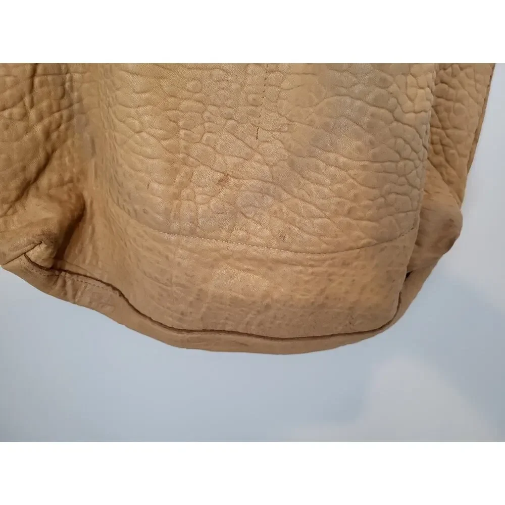 b. may Tan/Brown Buffalo Leather Women’s Tote Shoulder Bag, w/ Inner Pocket
